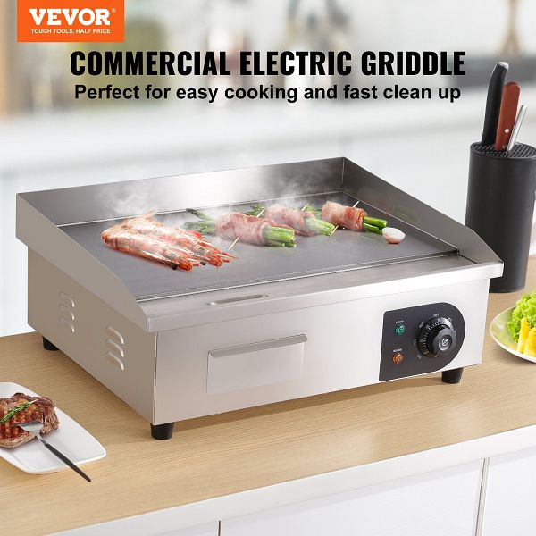 VEVOR Gastronomie Elektro Bratplatte Griddleplatte 3000W Edelstahl