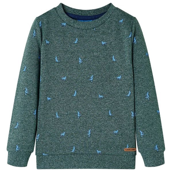 vidaXL Kinder-Sweatshirt Dunkelgrün Melange 128, 12972, 8721012025431