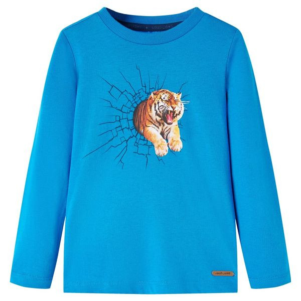 vidaXL Kinder-Langarmshirt Kobaltblau 116, Material: 100 % Baumwolle, 13306