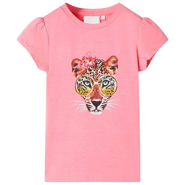 vidaXL Kinder T-Shirt Neonrosa 116, Top-Qualität, 10456