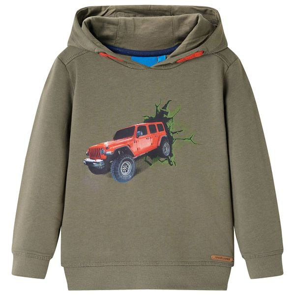 vidaXL Kinder-Kapuzenpullover Khaki 104, Top-Qualität, Polyester, Baumwolle, 13385