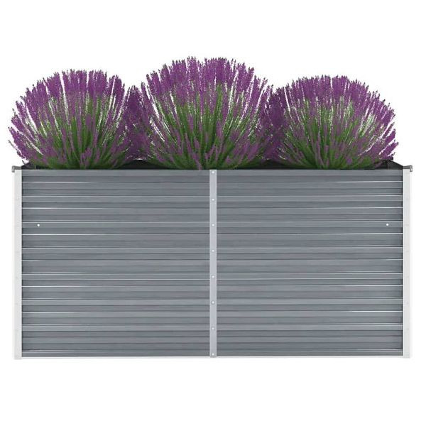 vidaXL Garten-Hochbeet verzinkter Stahl 160x40x77 cm Grau, 44848