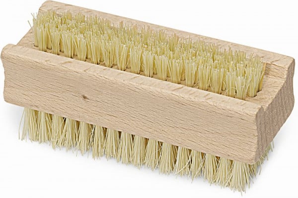 Nölle Handwaschbürste doppelseitig Naturfibre, 11 cm, Naturfibre, mittelhart, hitzebeständig, VE: 10 Stück, 370500