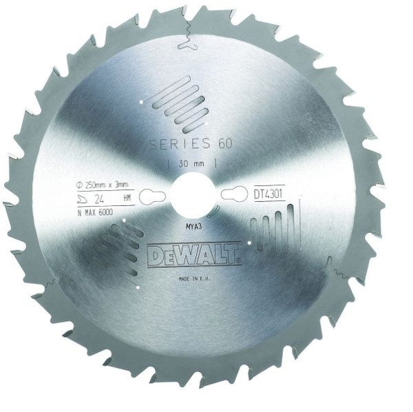 DeWalt Kreissägeblatt stationär 250/30mm 24FZ, DT4301-QZ