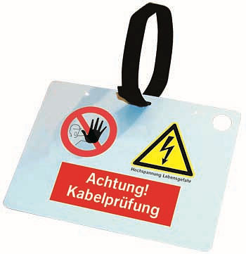 Lemp Warnschild "Achtung! Kabelprüfung", 660616