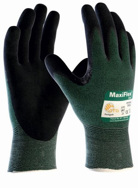 ATG (34-8743HCT) Schnittschutz-Strickhandschuhe MaxiFlex Cut, SB-Verpackung, Größe: 10, Farbe: grün/schwarz, VE: 1 Paar, 2577-10