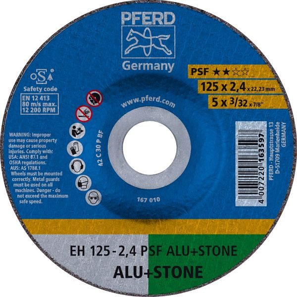 Pferd Trennscheibe EH 125-2,4 PSF ALU+STONE, VE: 25 Stück, 61820222