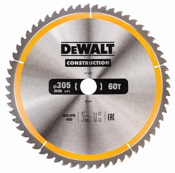 DeWalt Kreissägeblatt stationär 305/30mm 60WZ, DT1960-QZ