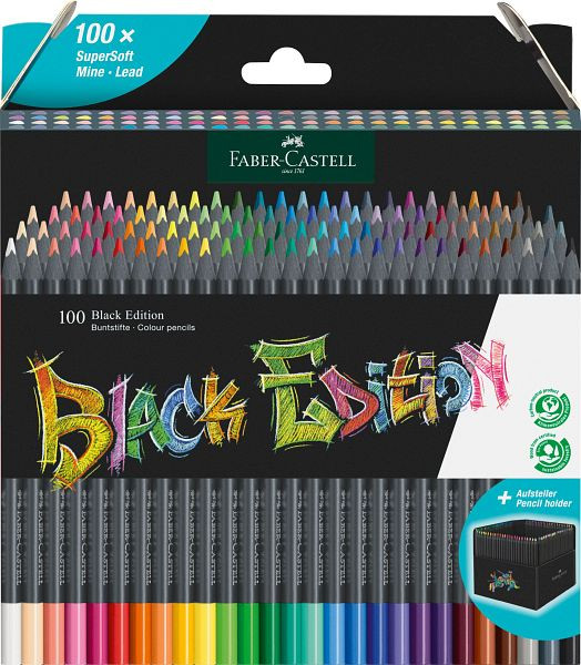 FABER CASTELL Black Edition Buntstift, 100er Kartonetui, 116411