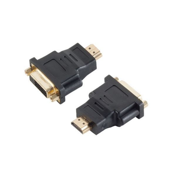 S-Conn Adapter, HDMI-Stecker auf DVI-D (24+1) Kupplung, vergoldete Kontakte, 4K2K kompatibel, 77400