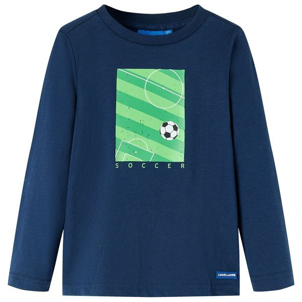 vidaXL Kinder-Langarmshirt Marineblau 104, Material: 100 % Baumwolle, 12810