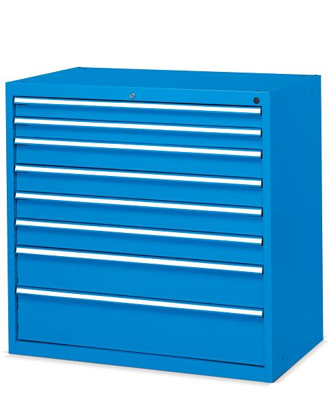 Fami Schubladenschrank SERIE FLEXA, 54x27 Einheiten, mit 8 Schubladen, B 1023 mm T 600 mm H 1000 mm, lichtgrau RAL7035, FDL10905508