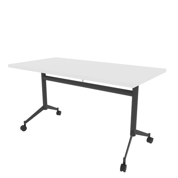 Quadrifoglio Klappbarer Tisch IDEA, 140x70cm Farbe: Platte Weiß / Gestell Dunkelgrau, ISCR7141/3S8E