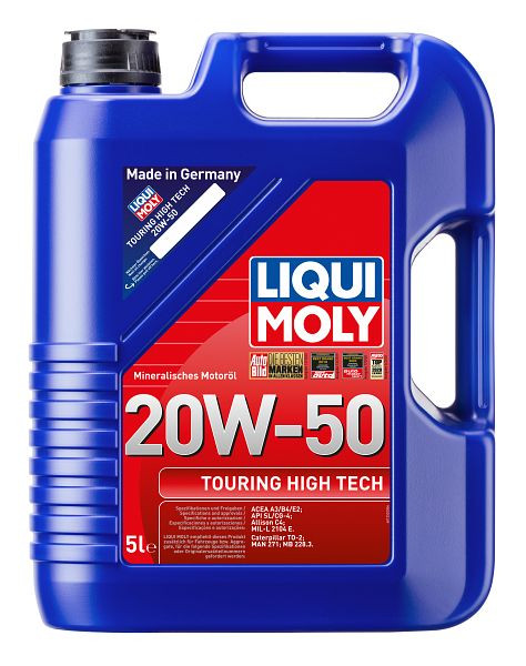 LIQUI MOLY Mineralisches Motoröl, Touring High Tech 20W-50, VE: 4 Stück à 5 Liter, 1255