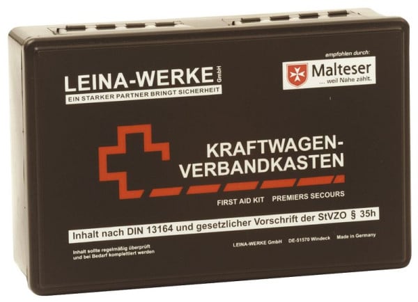 LEINA-WERKE Kfz-Verbandkasten Standard DIN 13164:2022, schwarz, 10007