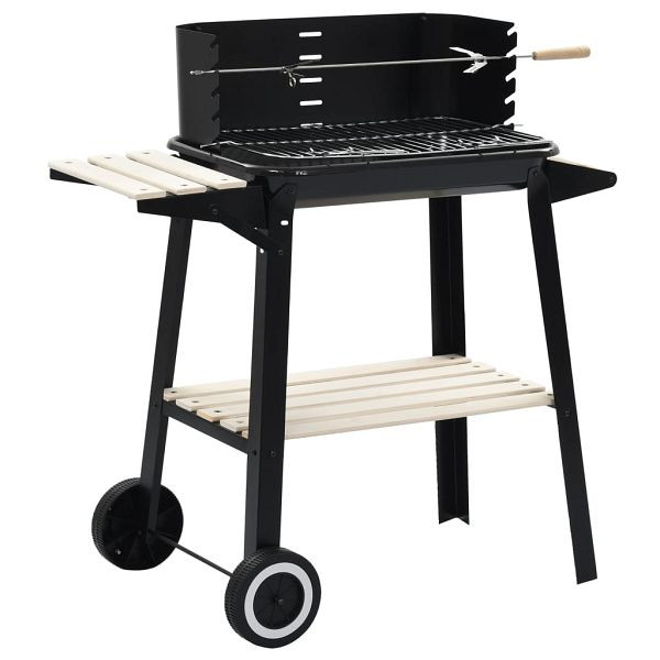 vidaXL Holzkohlegrill Standgrill mit Rädern, 45367