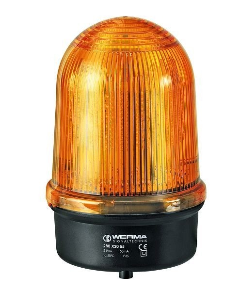 WERMA LED-Rundumsignalleuchte Bodenmontage 115-230VAC YE- gelb, 280.320.68