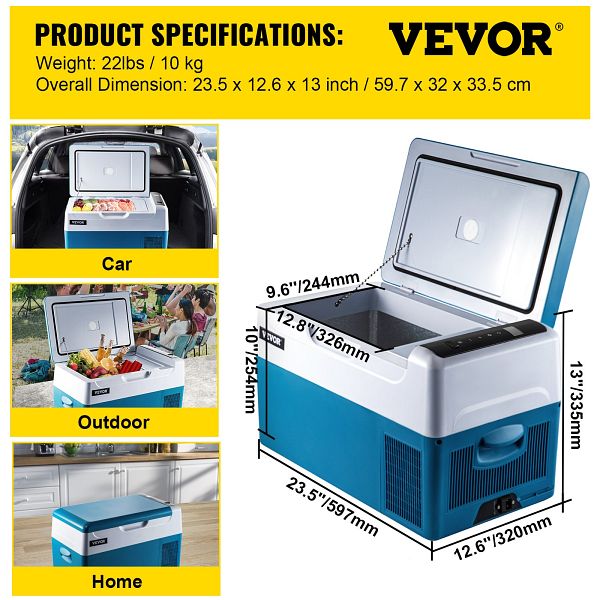 VEVOR 22L Tragbare Elektrische Kühlbox Mini-Kühlschrank für Auto und  Camping BX-YSSCZBXSH-C221V2 günstig versandkostenfrei online kaufen: große  Auswahl günstige Preise