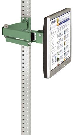 Manuflex Monitorträger für UNIVERSAL und PROFI mit 500 mm-Doppelgelenk, VESA-Adapter 75 mm, in Resedagrün RAL 6011, Resedagrün, ZB3638.6011