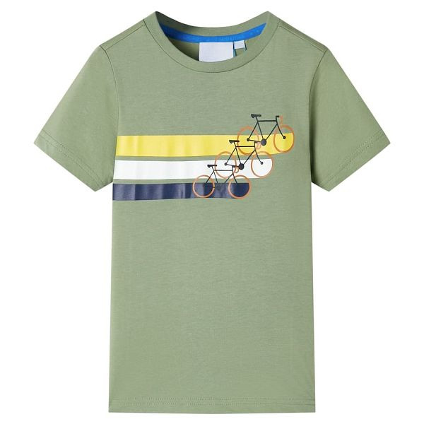 vidaXL Kinder-Kurzarmshirt Hellkhaki 116, Material: 100 % Baumwolle, 12176