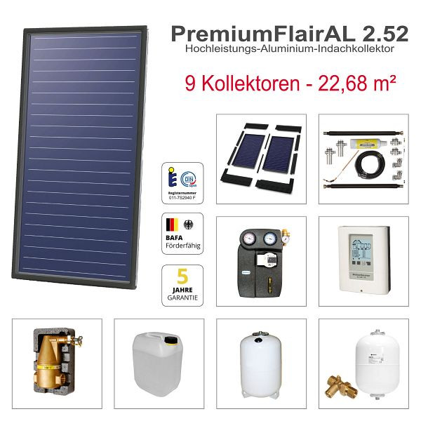 Solarbayer FlairAL Indach-Solarpaket 9, 1-reihig, 411109000