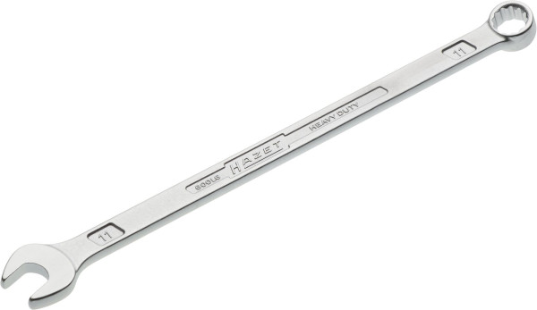 Hazet Ring-Maulschlüssel, extra lang, schlanke Bauform, Außen-Doppel-Sechskant-Tractionsprofil, 11 mm, 600LG-11