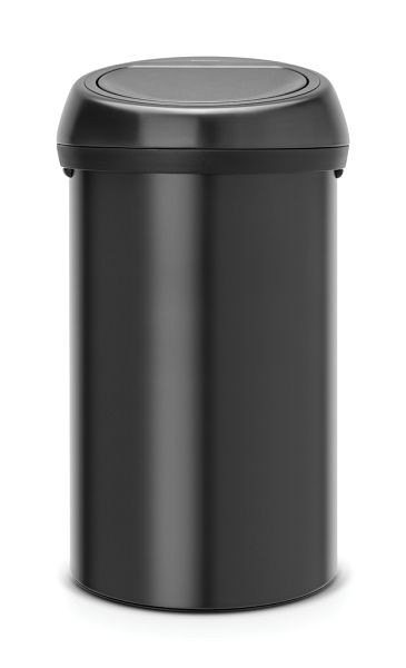 Brabantia Mülleimer Touch bin 60 Liter Matt schwarz / Deckel Matt schwarz, 402562