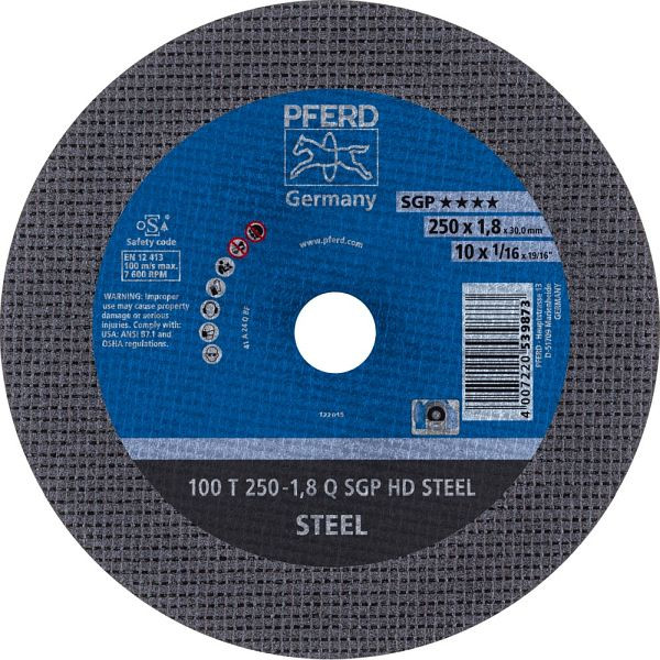 Pferd Trennscheibe HEAVY DUTY 100 T 250-1,8 Q SGP HD STEEL/30,0, VE: 20 Stück, 66322130