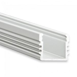 DOTLUX Alu-Aufbau-Profil Typ 2 200 cm pulverbeschichtet silber für LED-Streifen bis 12 mm, 3994