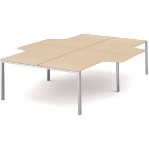 Rocada Mehrfacharbeitstisch Total L-Form, Maße 360x163/220x73 cm, Gestell grau Platte Melamin buche, 2208MD01