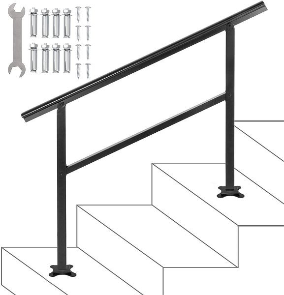 VEVOR Aluminium Treppengeländer Außen Eingangsgeländer 122cm Hauseinganghandlauf, LZLTFSDHGLZHSKD01V0