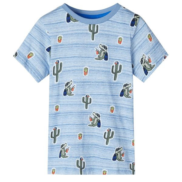 vidaXL Kinder-T-Shirt Blaumischung 140, Material: 100 % Baumwolle, 12478