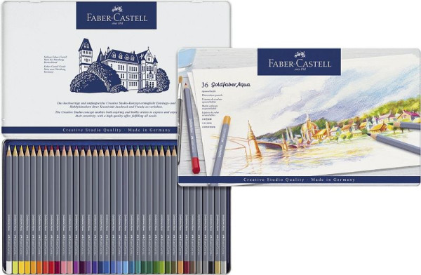 FABER CASTELL Goldfaber Aqua Aquarellstift, 36er Metalletui, 114636