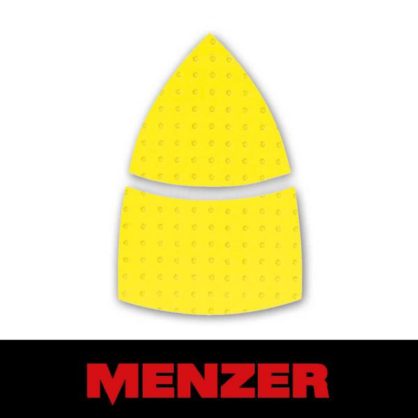 Menzer Klett-Schleifblatt, 93 mm + 62 x 102 mm, Körnung 120, Edelkorund, VE: 25, 261281120