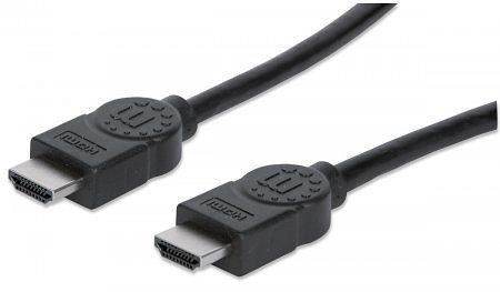 MANHATTAN High Speed HDMI Kabel, 3D, 4K@30Hz, HDMI Stecker auf Stecker, Geschirmt, Schwarz, 3 m, 306126