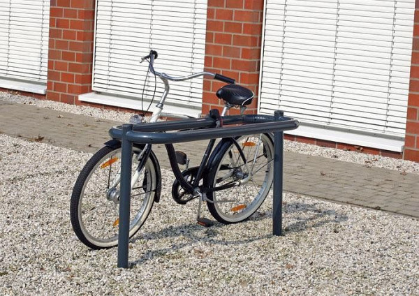 Rasti BARAMA Fahrrad-Doppel-Anlehnparker aus Stahlrohr, Erdbefestigung (zum Einbetonieren), F12075