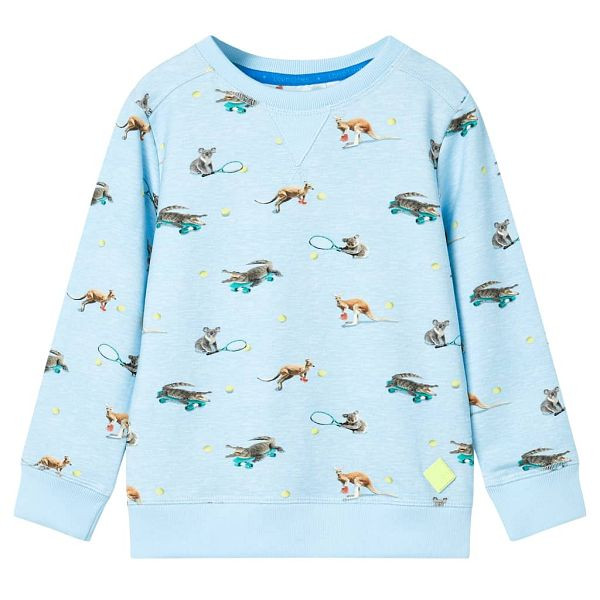 vidaXL Kinder-Sweatshirt Hellblau Melange 116, Top-Qualität, 11901