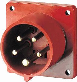 as-Schwabe Anbaustecker 400V/32A/5polig/6h mit Dichtungsring, Flanschmaß: 75x75mm, 60444