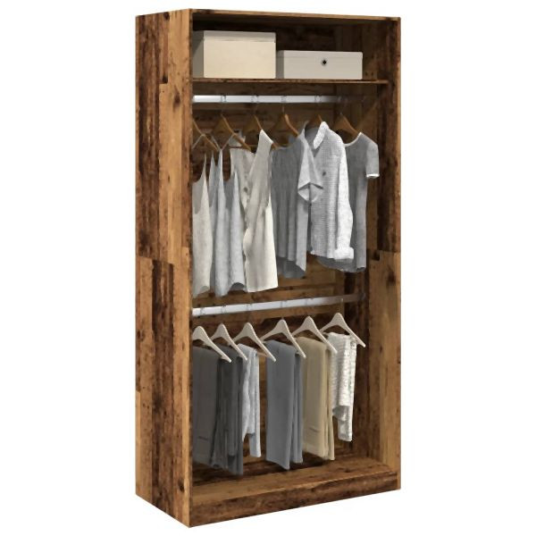 vidaXL Kleiderschrank Altholz-Optik 100x50x200 cm Holzwerkstoff, 3307808