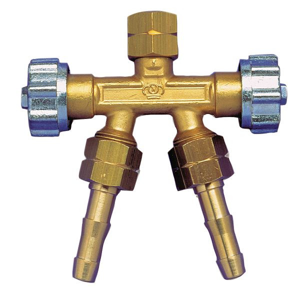Schweißkraft Doppelabzweigventil 3/8" links / Acetylen/Propan, 1701040