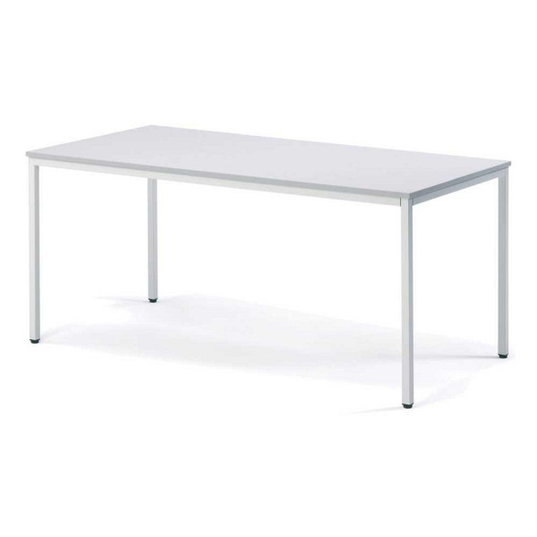 Deskin Besprechungstisch BASE-MODUL, Plattenstärke 25 mm, Platte/Gestell Lichtgrau RAL 7035, bis zu + 10 mm verstellbar, B 1200 x T 800 x H 720 mm, 217245