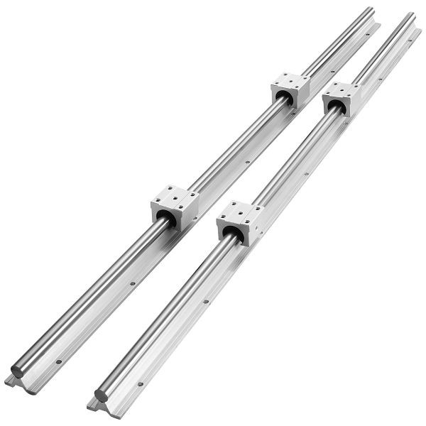 VEVOR Linearführung Linearschiene Einschübe SBR20-1200mm Kohlenstoffstahl Aluminium, VE: 2 Stück, ZXDGSBR20MM125YV3V0