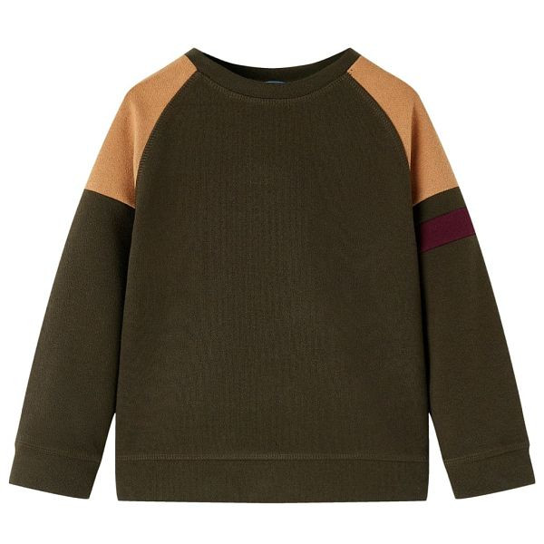 vidaXL Kinder-Sweatshirt Dunkles Khaki und Kamelbraun 140, 13393