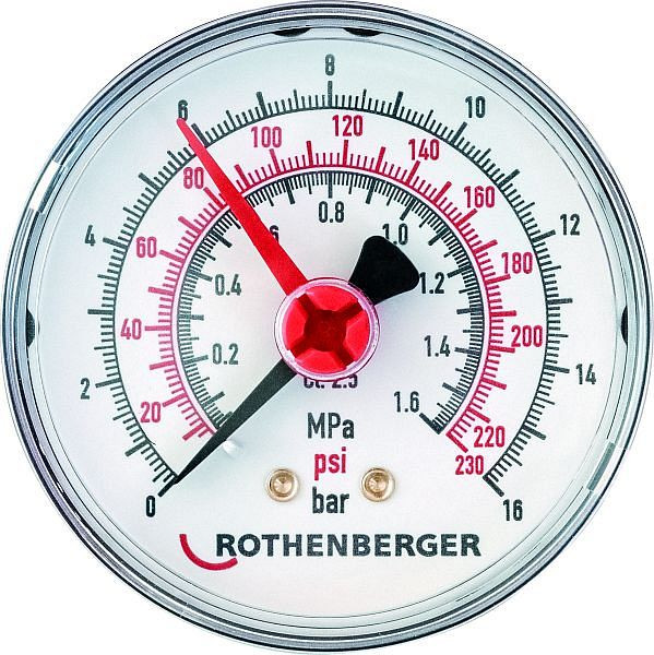 Rothenberger Zusatzmanometer 0-16 bar RP50 mit Dichtung, 61316