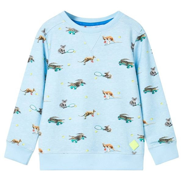 vidaXL Kinder-Sweatshirt Hellblau Melange 140, Top-Qualität, 11903