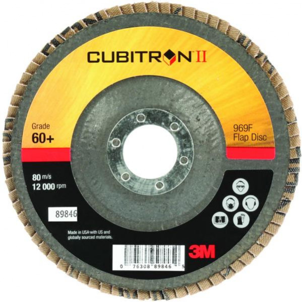 3M Cubitron II Fächerschleifscheibe 969F, 180 mm x 22 mm, 80+, flach, VE: 10 Scheiben, 7100105867