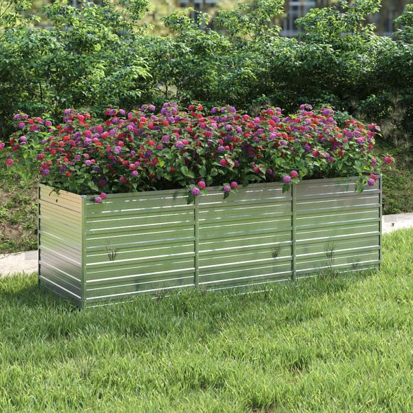 vidaXL Garten-Hochbeet 240x80x77 cm verzinkter Stahl Silbern, 316886