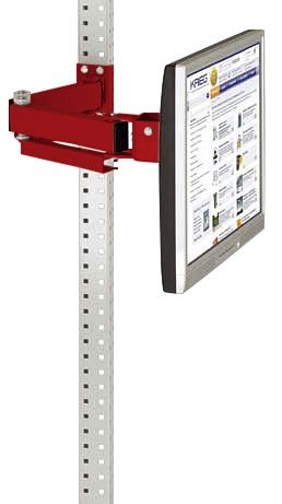 Manuflex Monitorträger für UNIVERSAL und PROFI mit 500 mm-Doppelgelenk, VESA-Adapter 75 mm, in Rubinrot RAL 3003, Rubinrot, ZB3638.3003