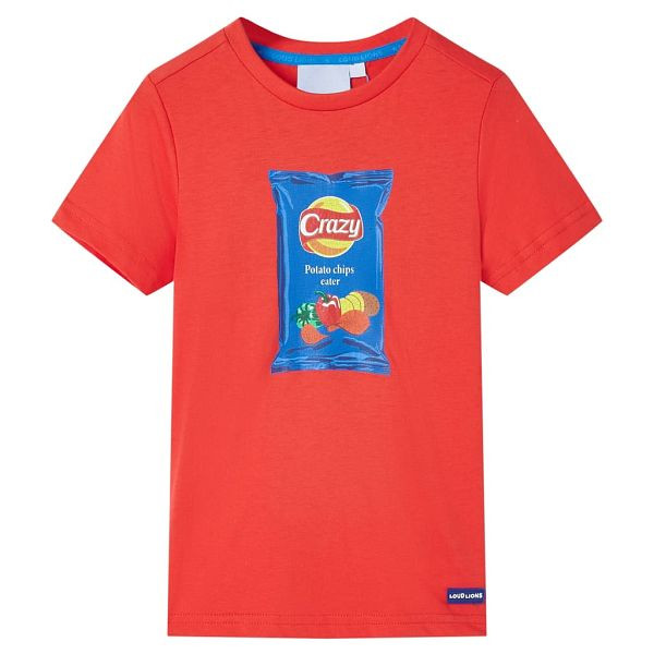 vidaXL Kinder-Kurzarmshirt Rot 116, 11841, 8721012014121