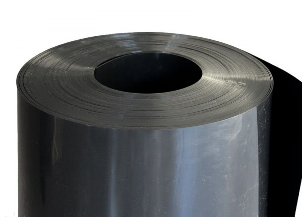 PRINZ Polyethylenfolie HDPE, 1,5 mm dick, Regenerat, schwarz, 1 m breit, Lieferform: Rolle mit 50m², 317